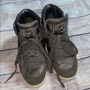 Michael Kors Suede and Metallic High Top Sneakers